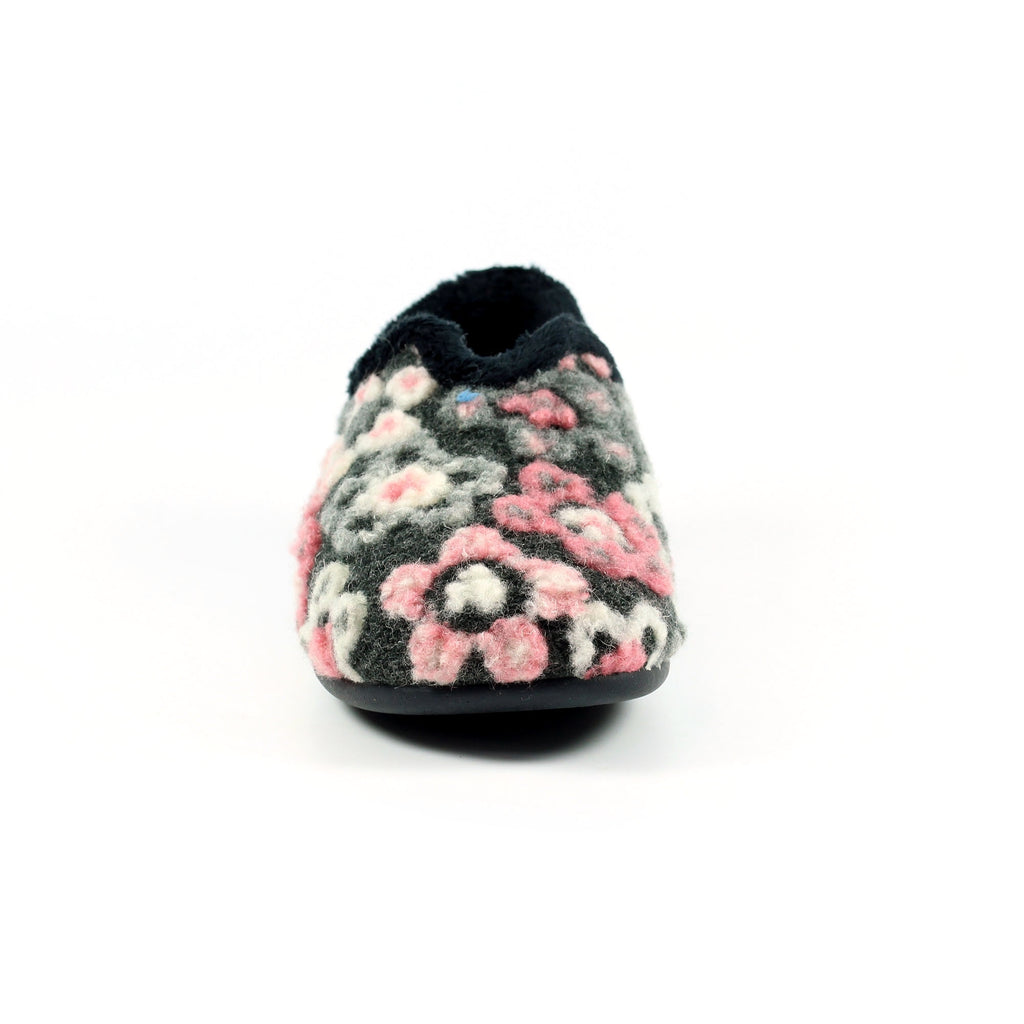 Hippy Black Flower Full Slipper