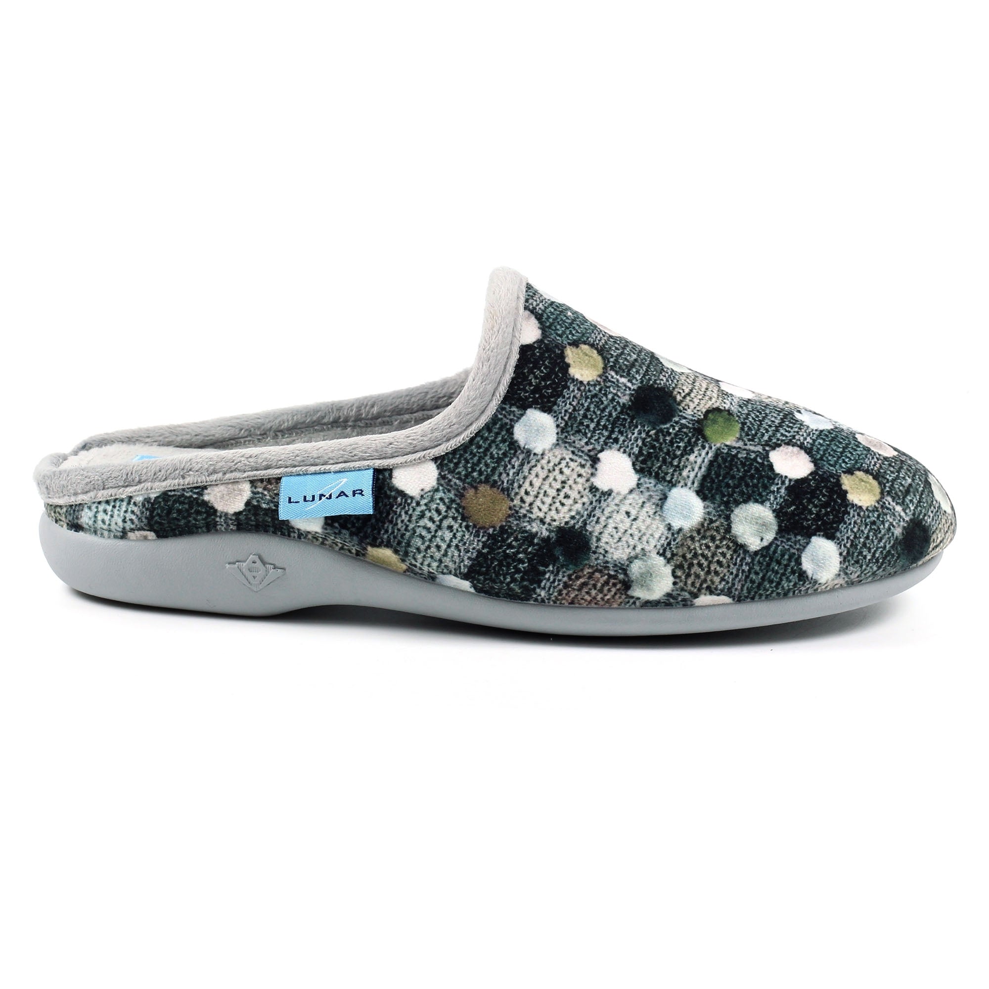 Crackle Grey Slip On Slipper