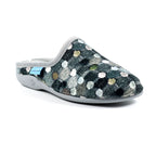 Crackle Grey Slip On Slipper