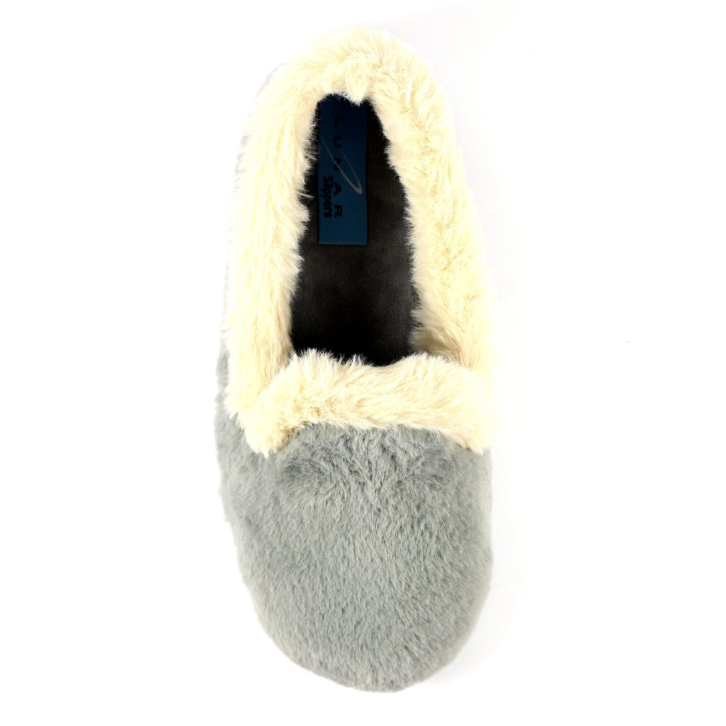 Shake Grey Fur Trim Slipper