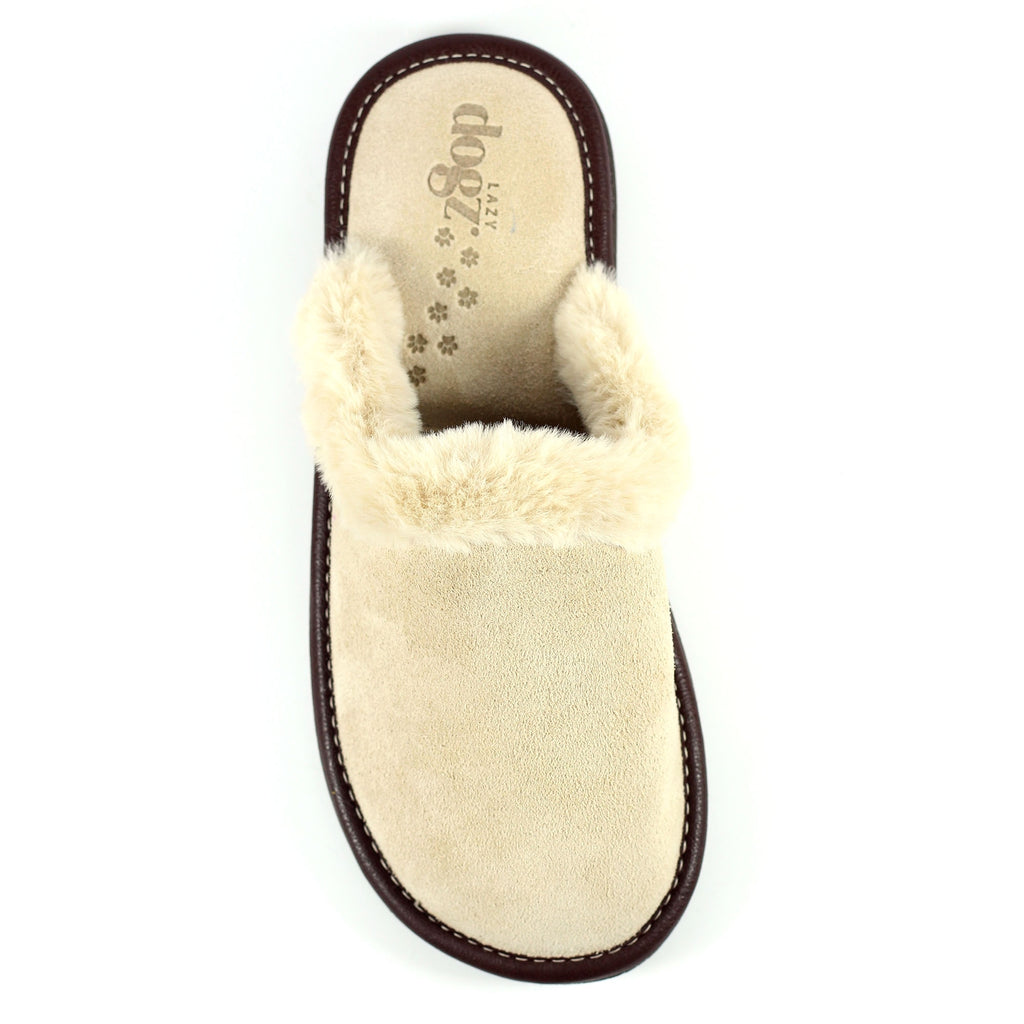 Lazy Dogz Otto Beige Suede Slipper