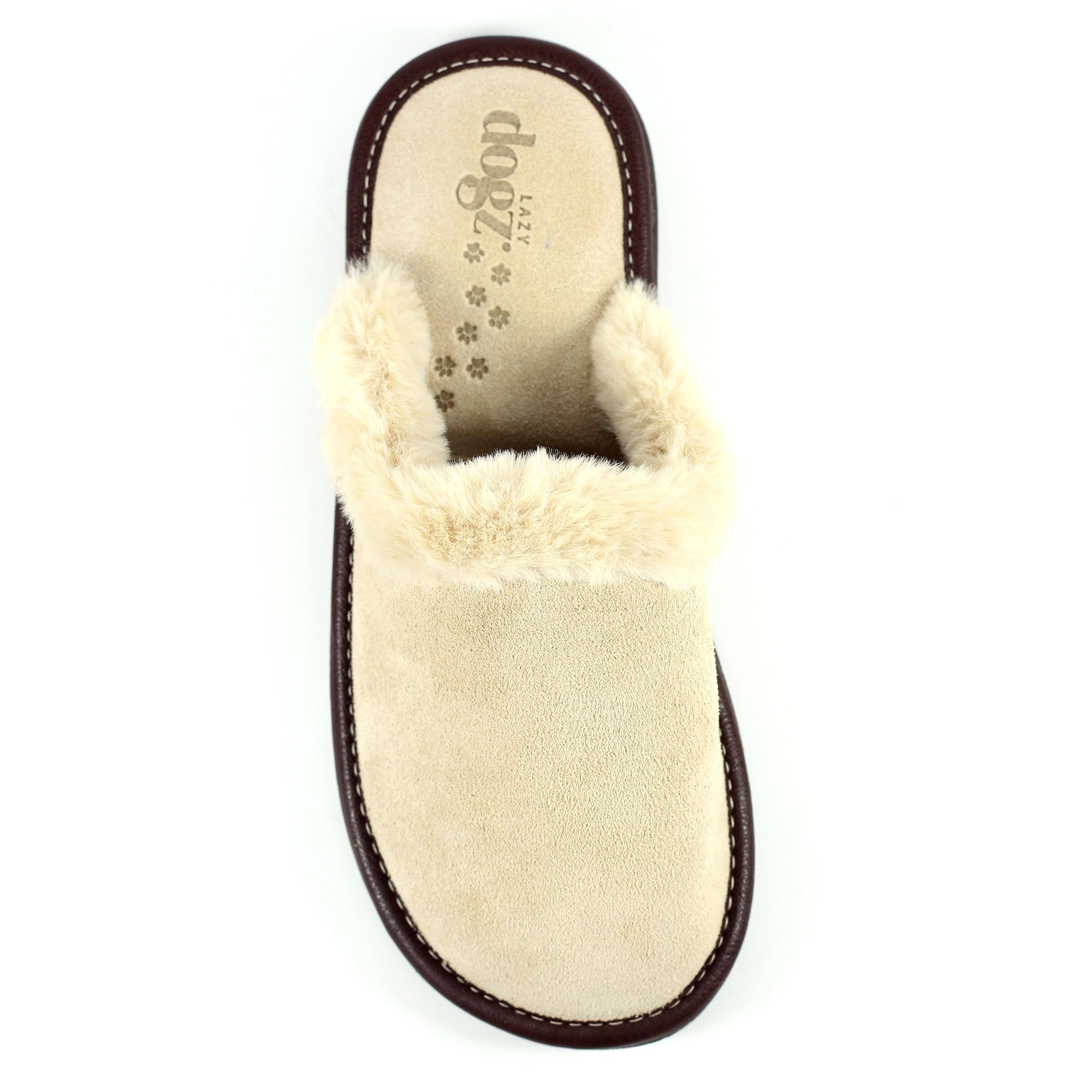 Lazy Dogz Otto Beige Suede Slipper