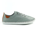 St. Ives Grey Leather Plimsoll