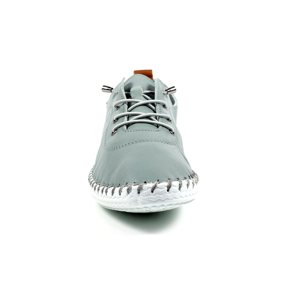 St. Ives Grey Leather Plimsoll
