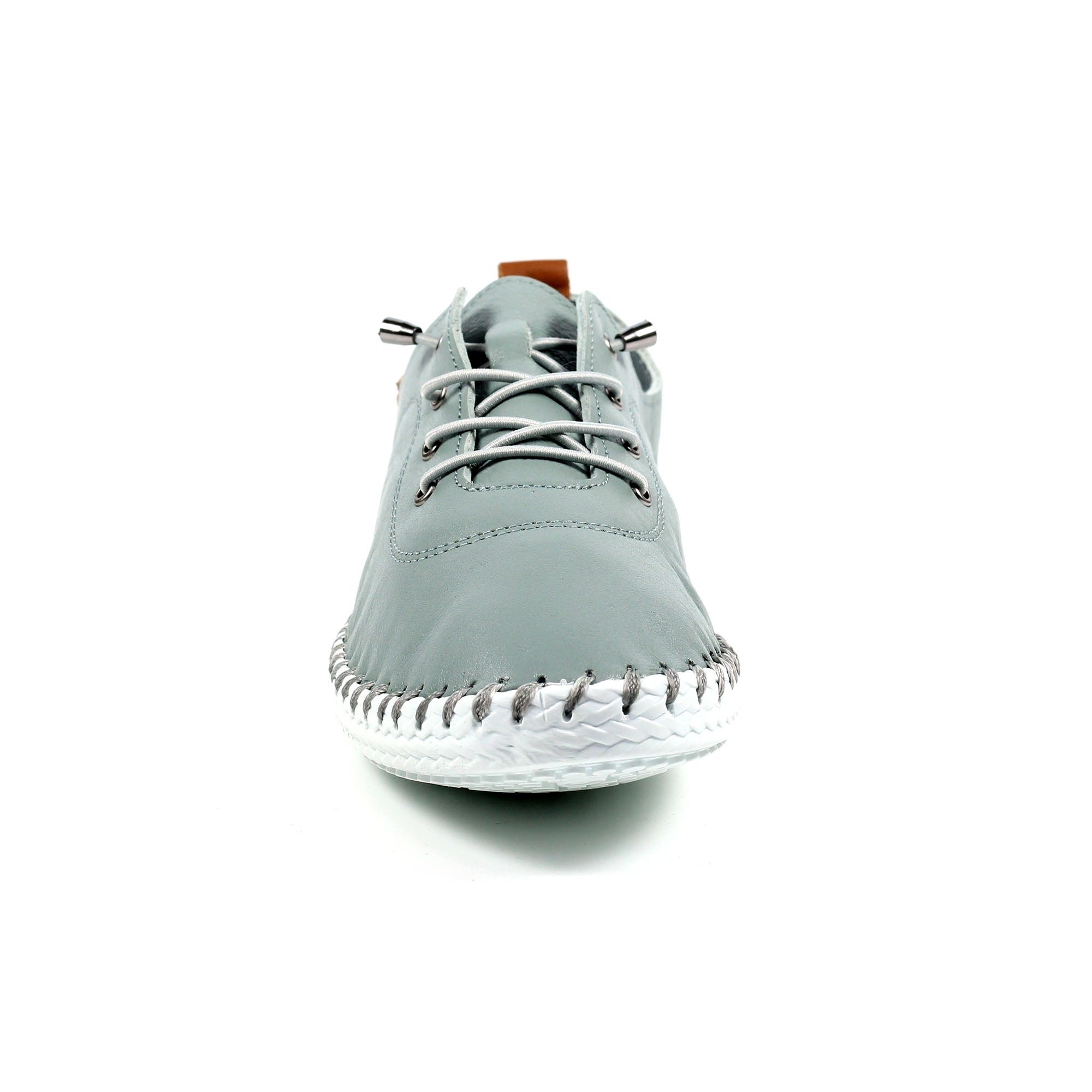 St. Ives Grey Leather Plimsoll
