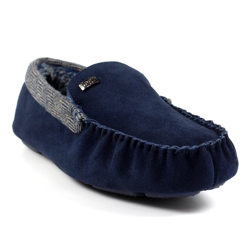 Lazy Dogz Mens Worley Navy Slipper