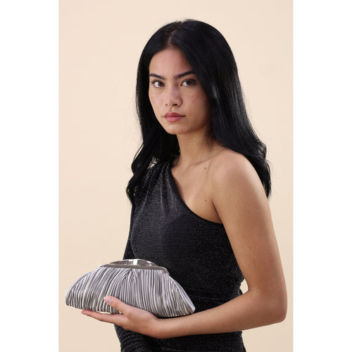 Sienna II Light Grey Clutch Bag