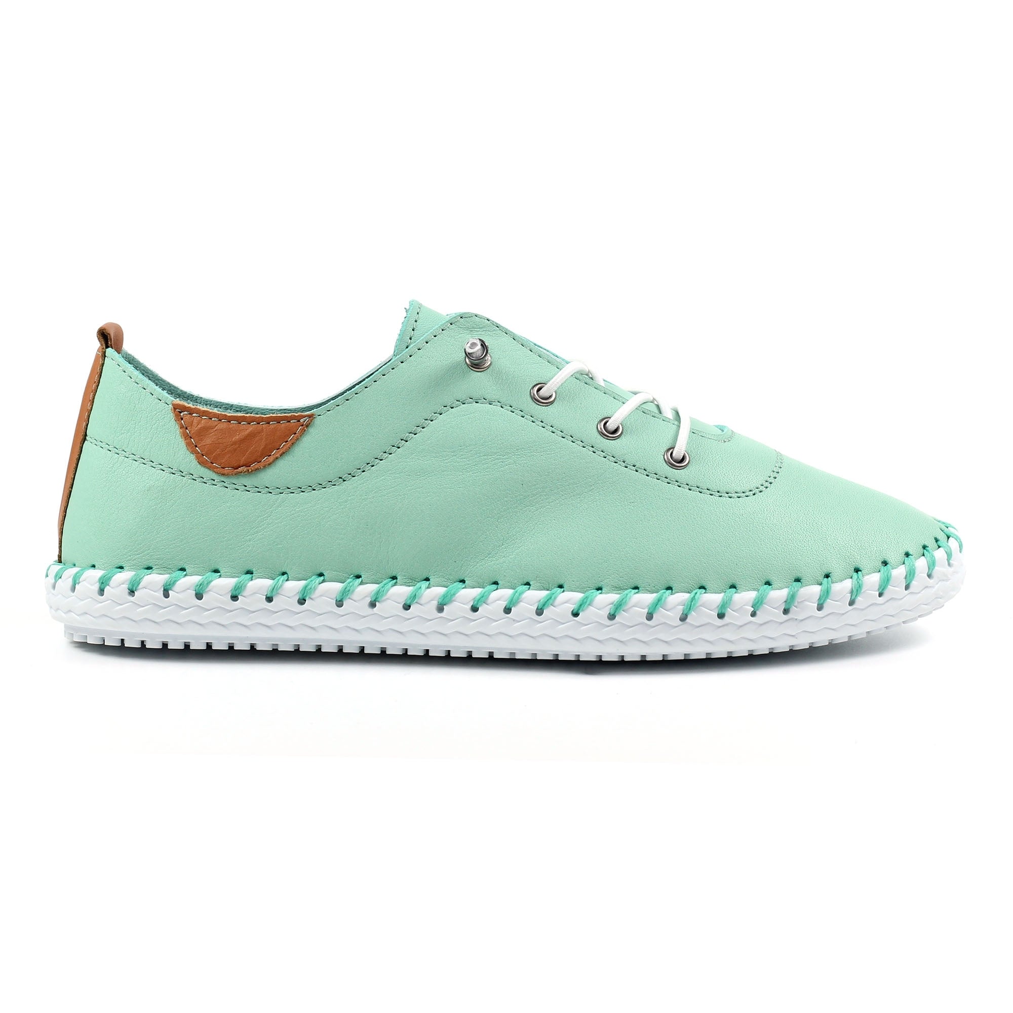 St. Ives Mint Leather Plimsoll