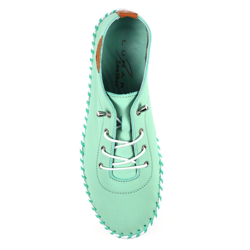 St. Ives Mint Leather Plimsoll