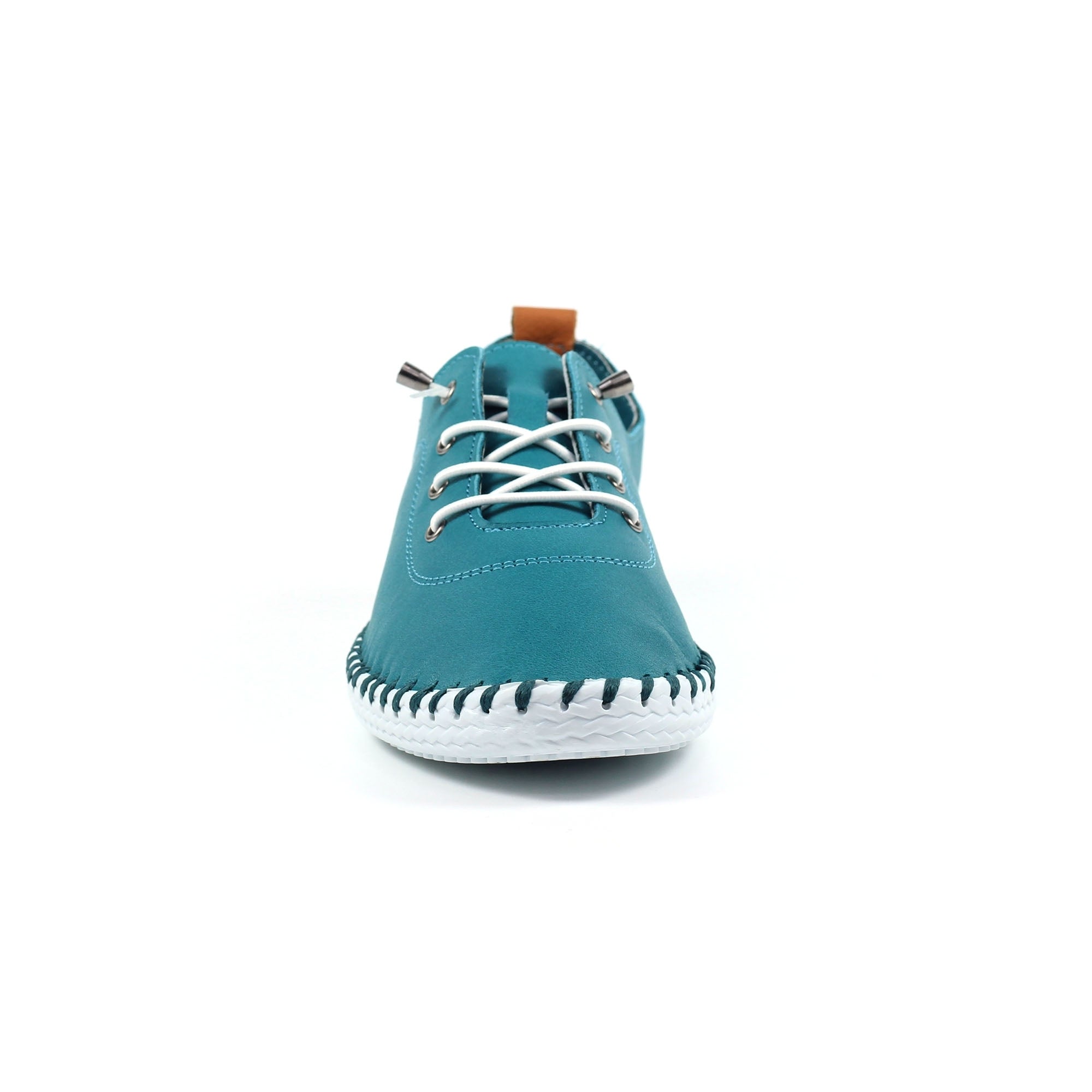 St. Ives Teal Leather Plimsoll
