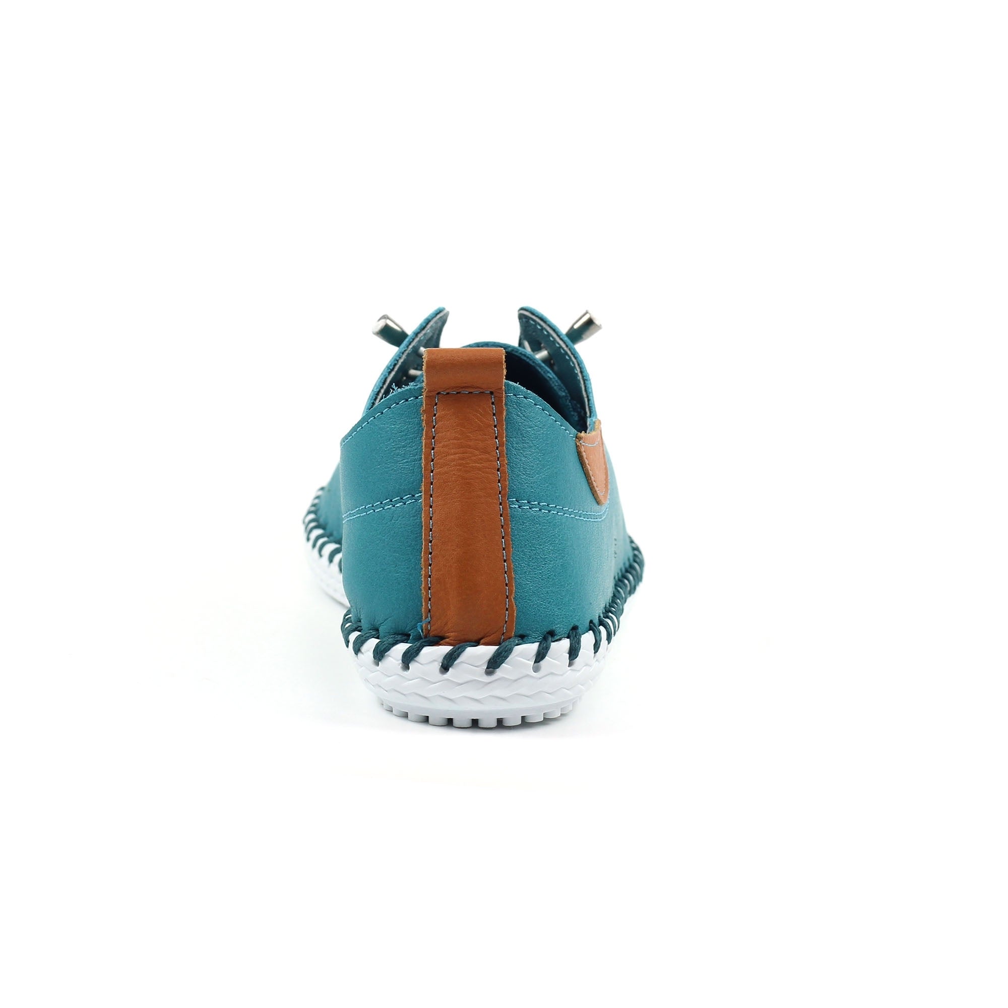 St. Ives Teal Leather Plimsoll