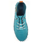 St. Ives Teal Leather Plimsoll