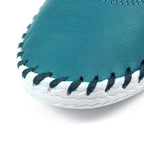 St. Ives Teal Leather Plimsoll