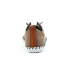 St. Ives Taupe Leather Plimsoll