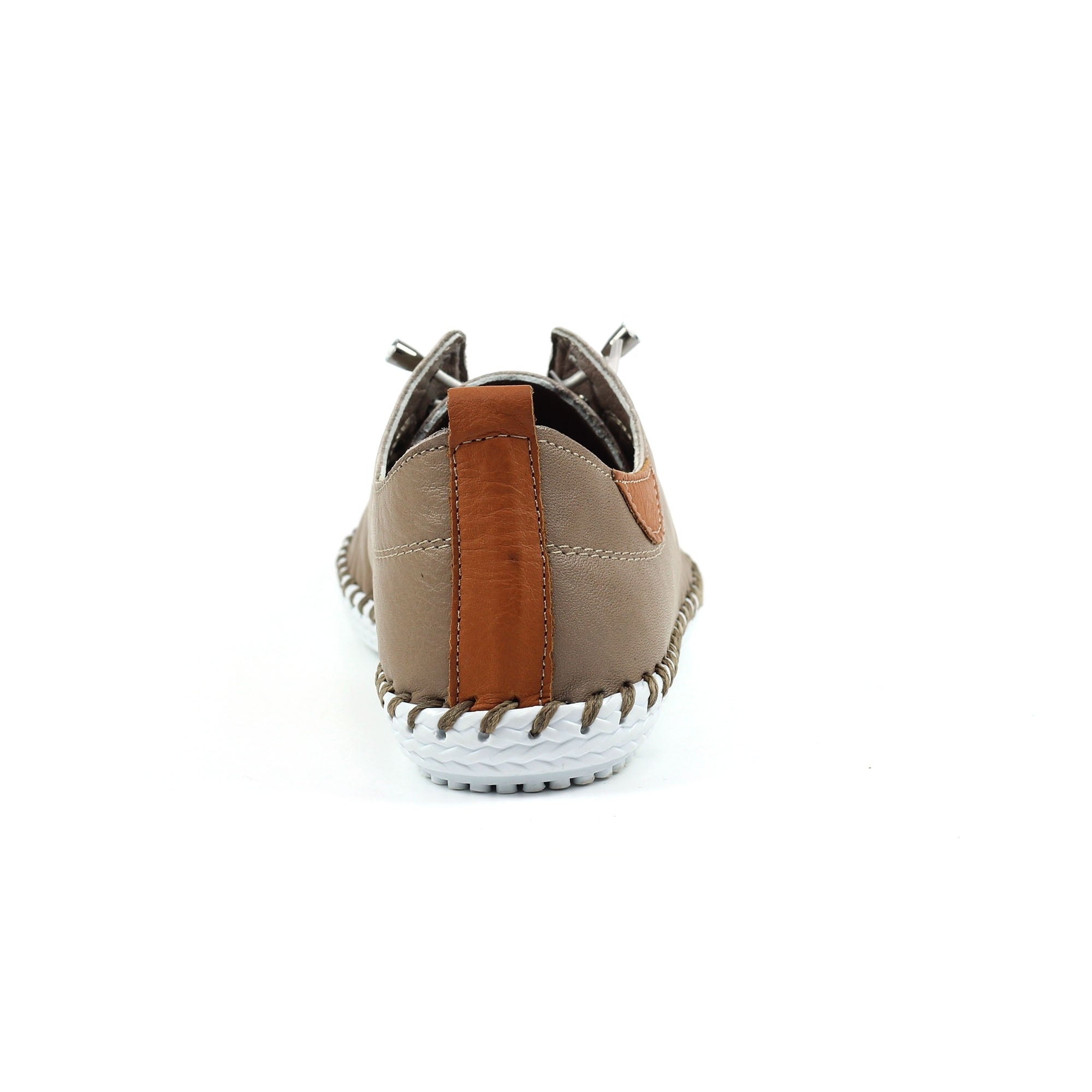 St. Ives Taupe Leather Plimsoll