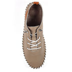 St. Ives Taupe Leather Plimsoll