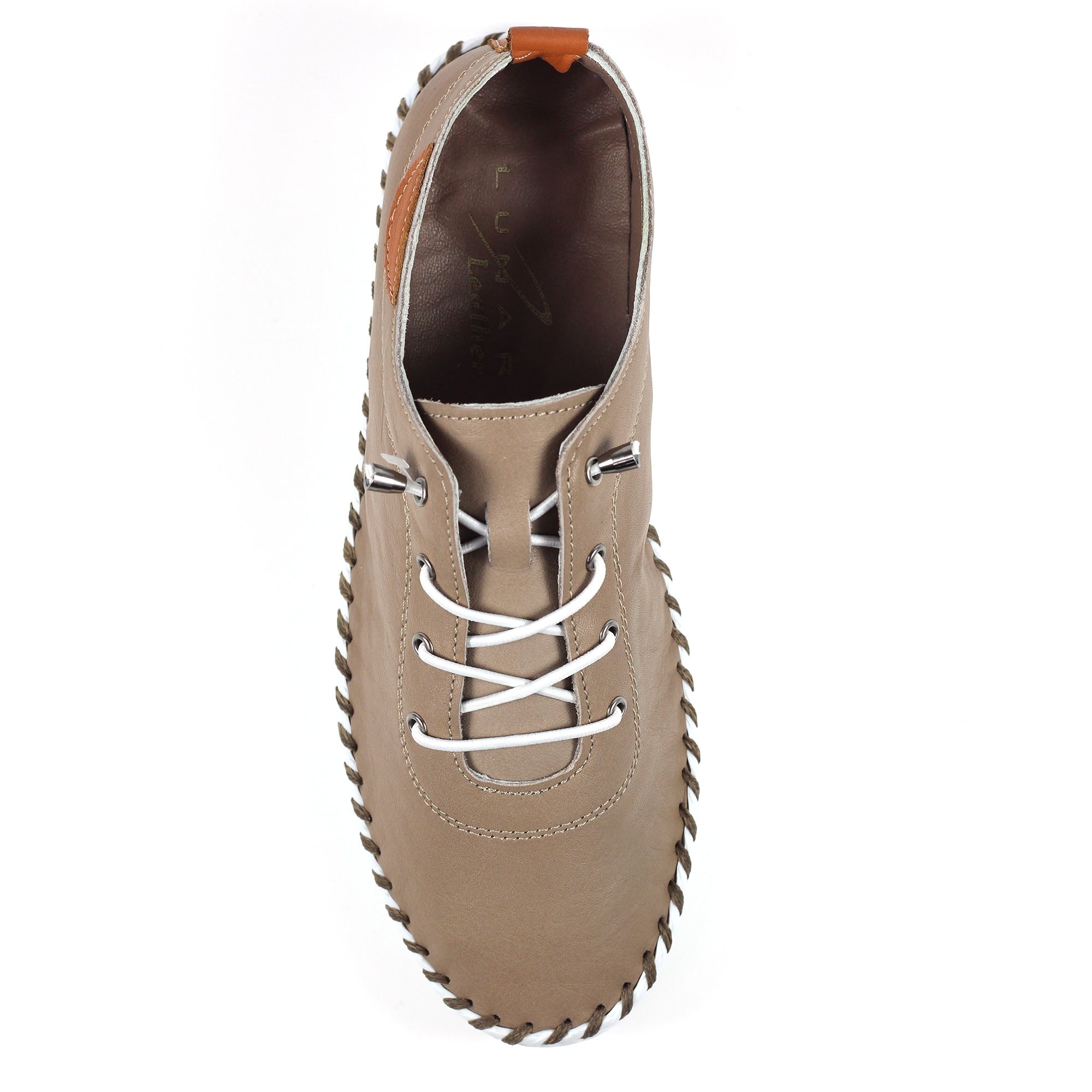 St. Ives Taupe Leather Plimsoll
