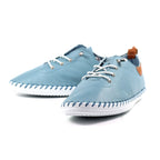 St. Ives Light Blue Leather Plimsoll