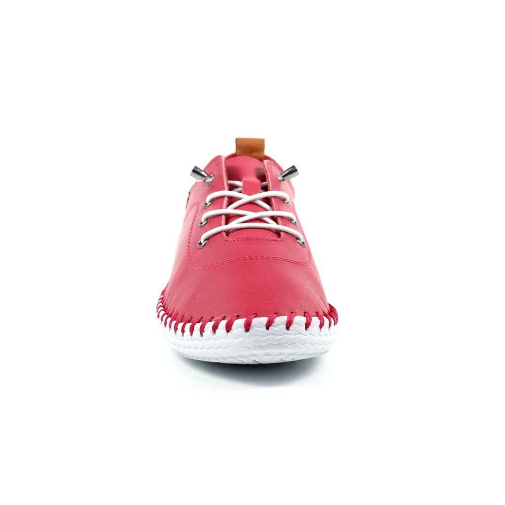 St. Ives Raspberry Leather Plimsoll