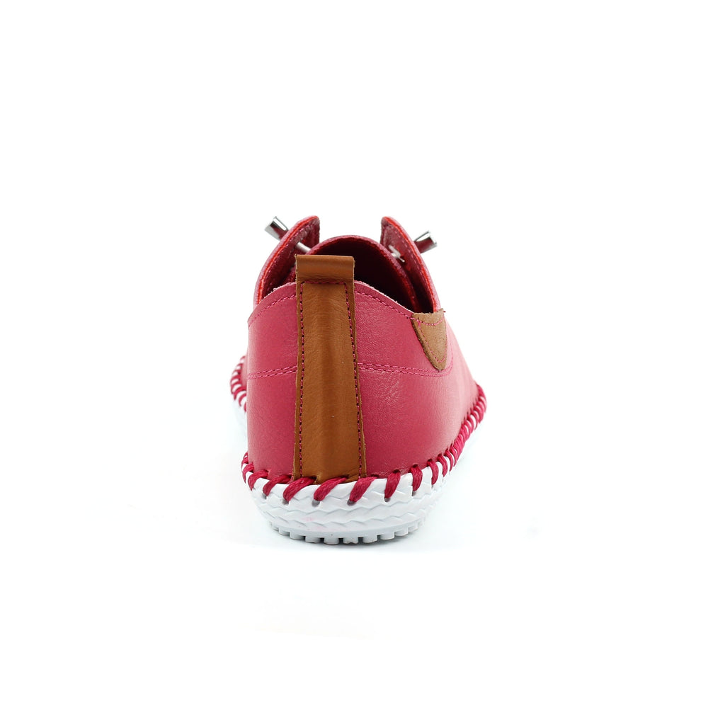 St. Ives Raspberry Leather Plimsoll