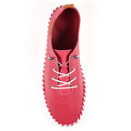 St. Ives Raspberry Leather Plimsoll