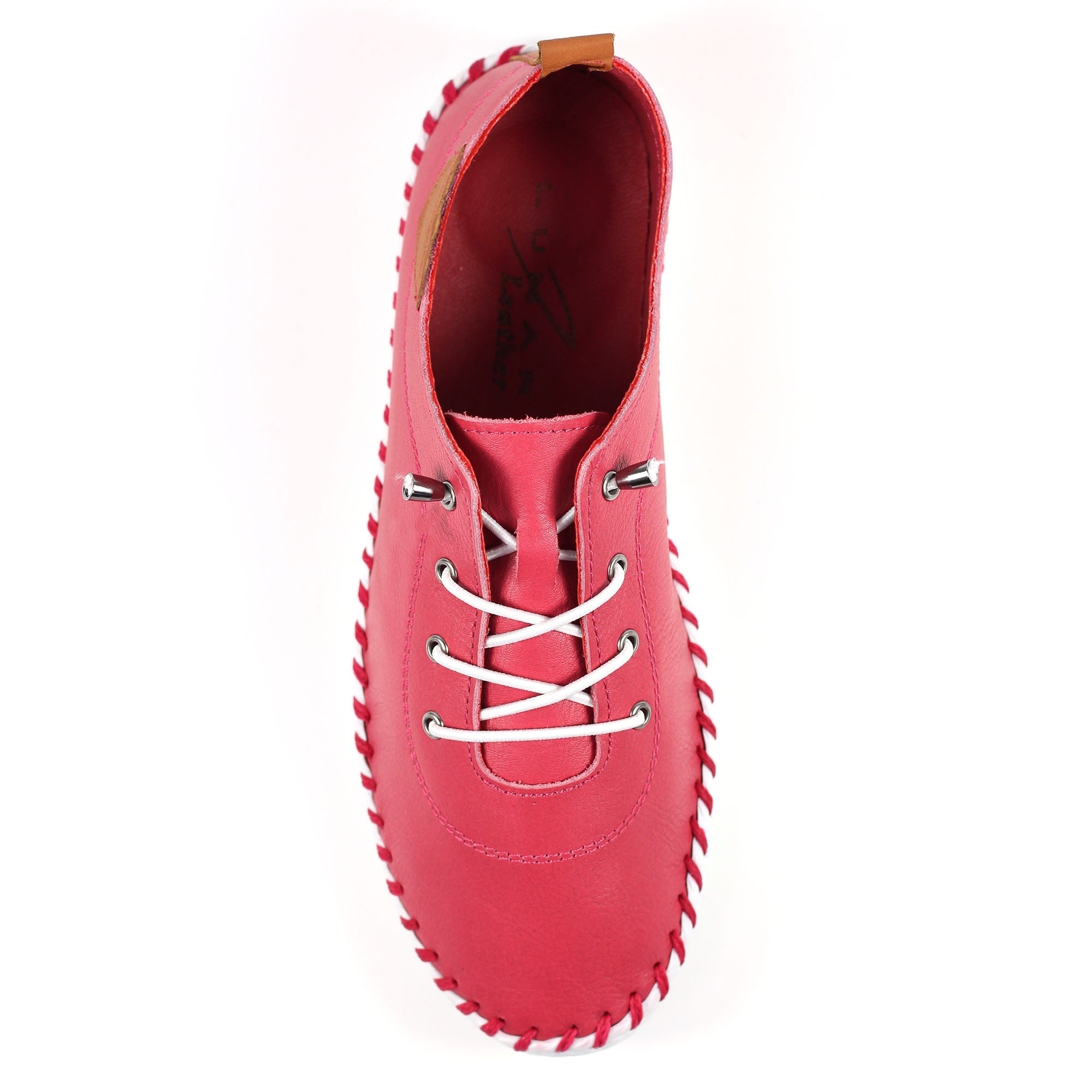 St. Ives Raspberry Leather Plimsoll