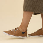 St. Ives Tan Leather Plimsoll