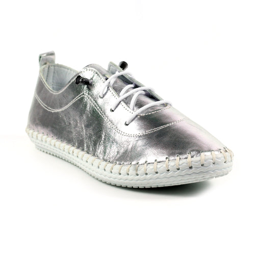 St. Ives Metallic Silver Plimsoll
