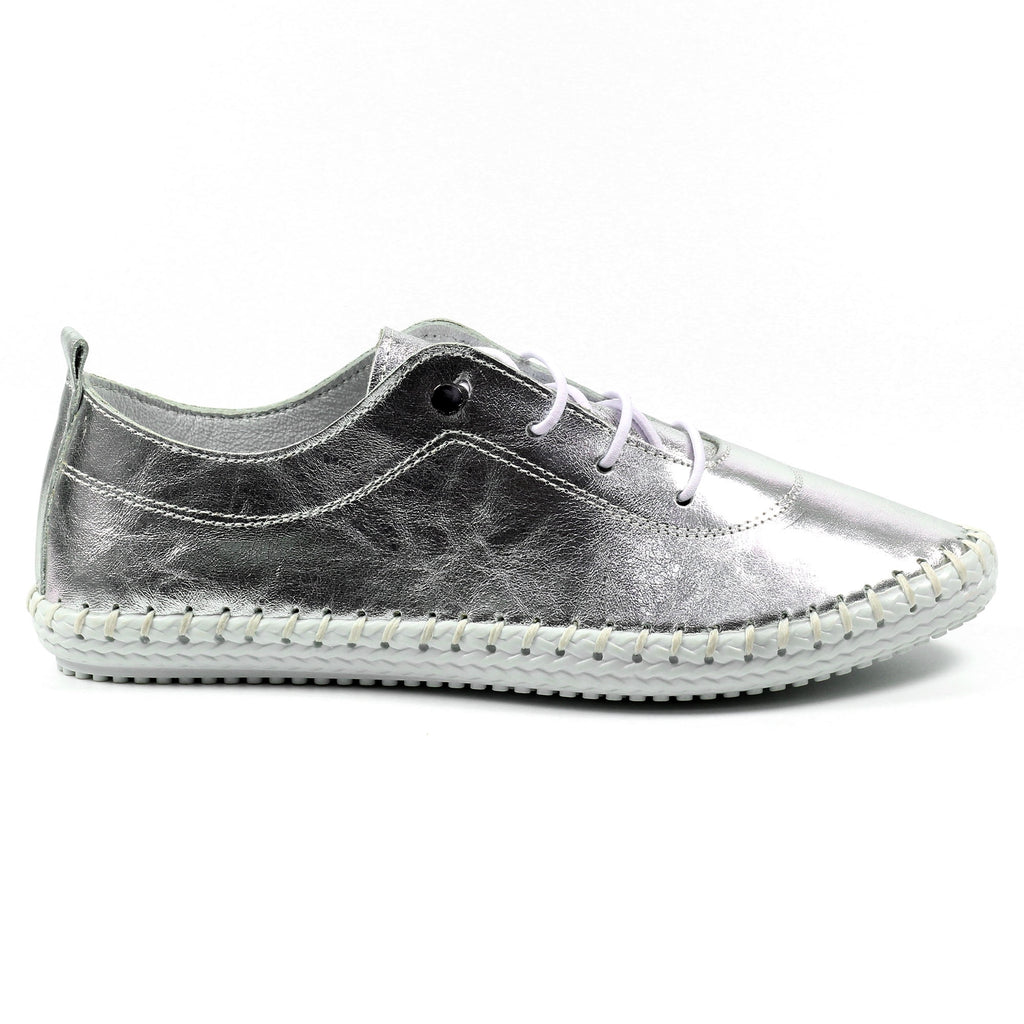 St. Ives Metallic Silver Plimsoll