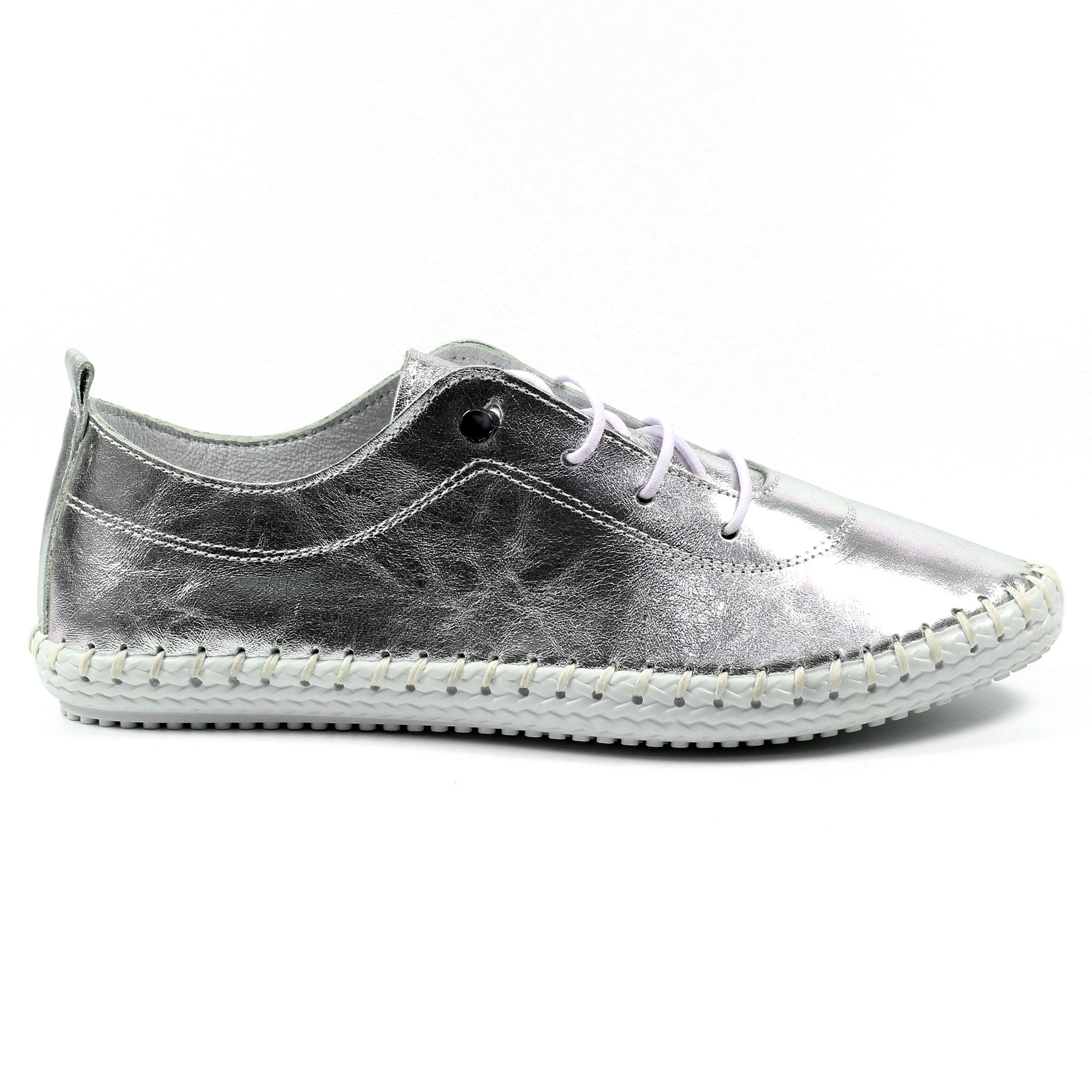 St. Ives Metallic Silver Plimsoll