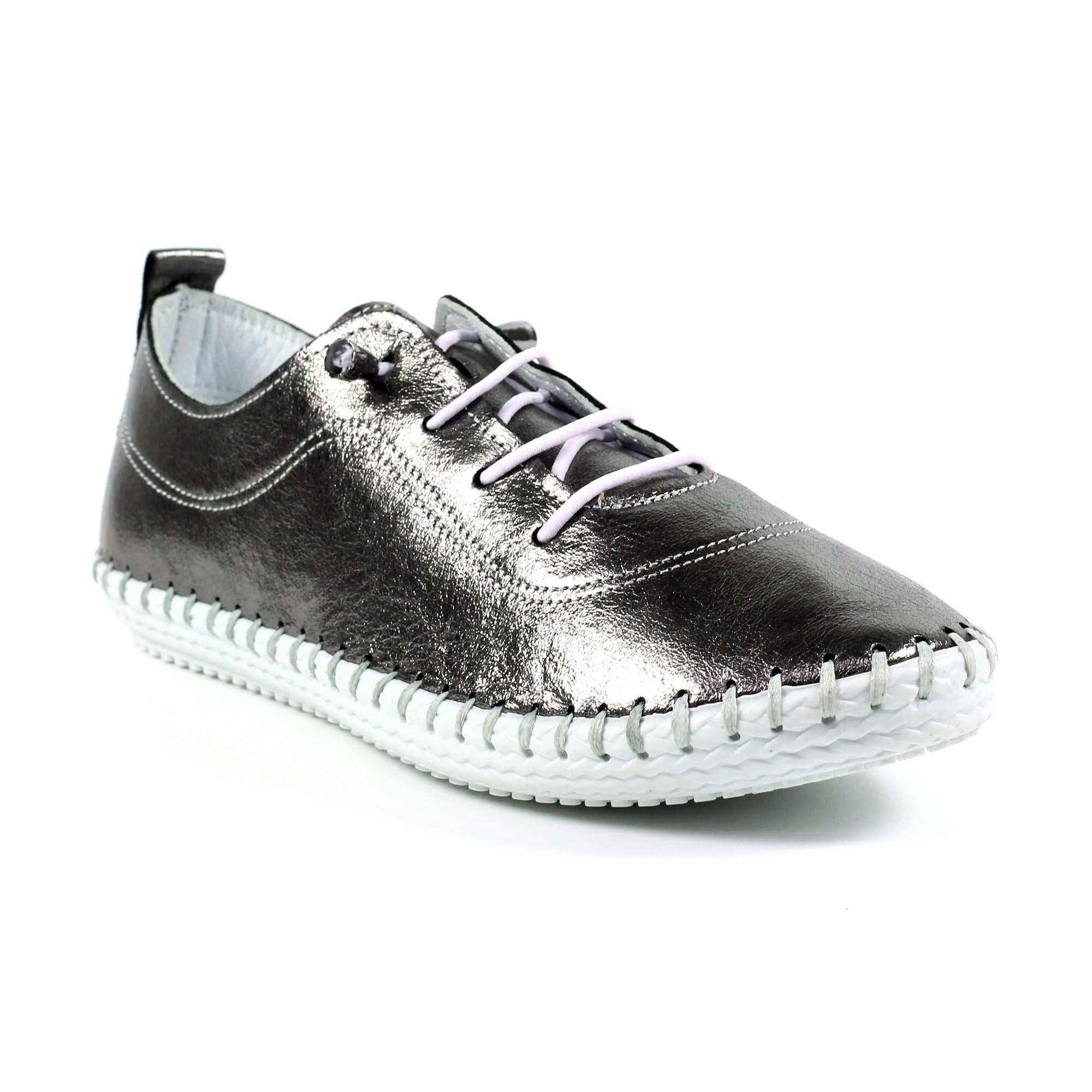 St. Ives Metallic Pewter Plimsoll