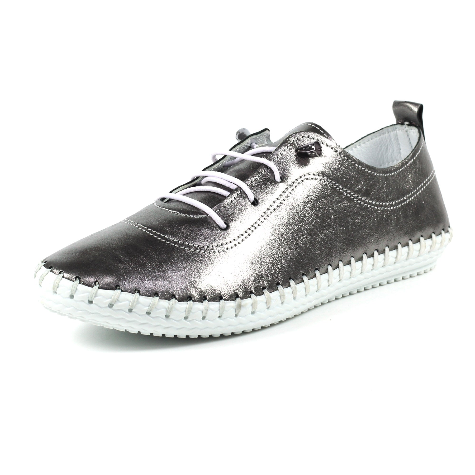 St. Ives Metallic Pewter Plimsoll