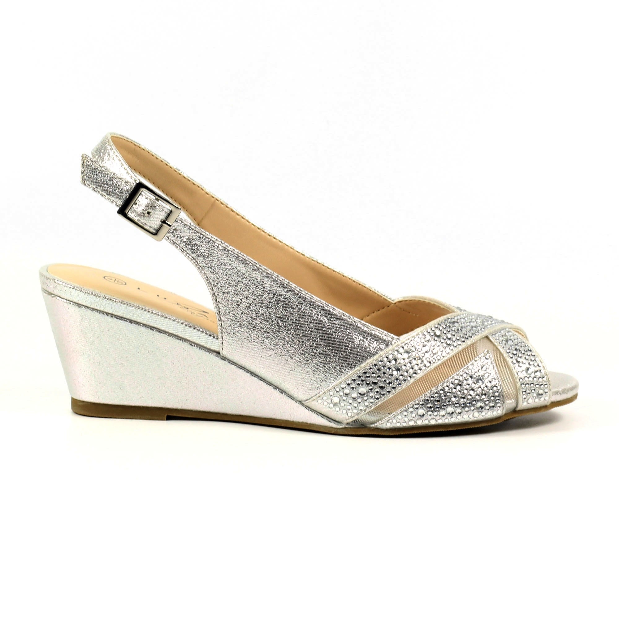 Emmerline Silver Slingback Wedge