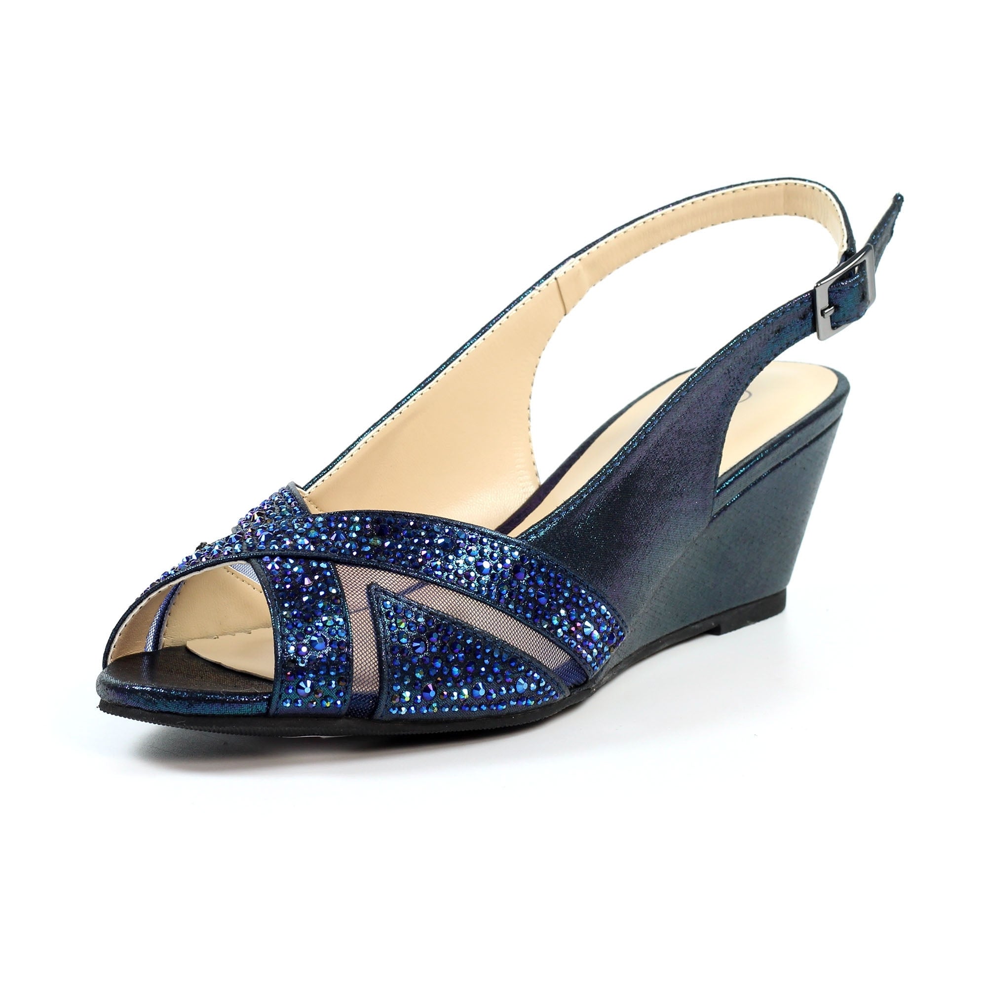 Emmerline Navy Slingback Wedge