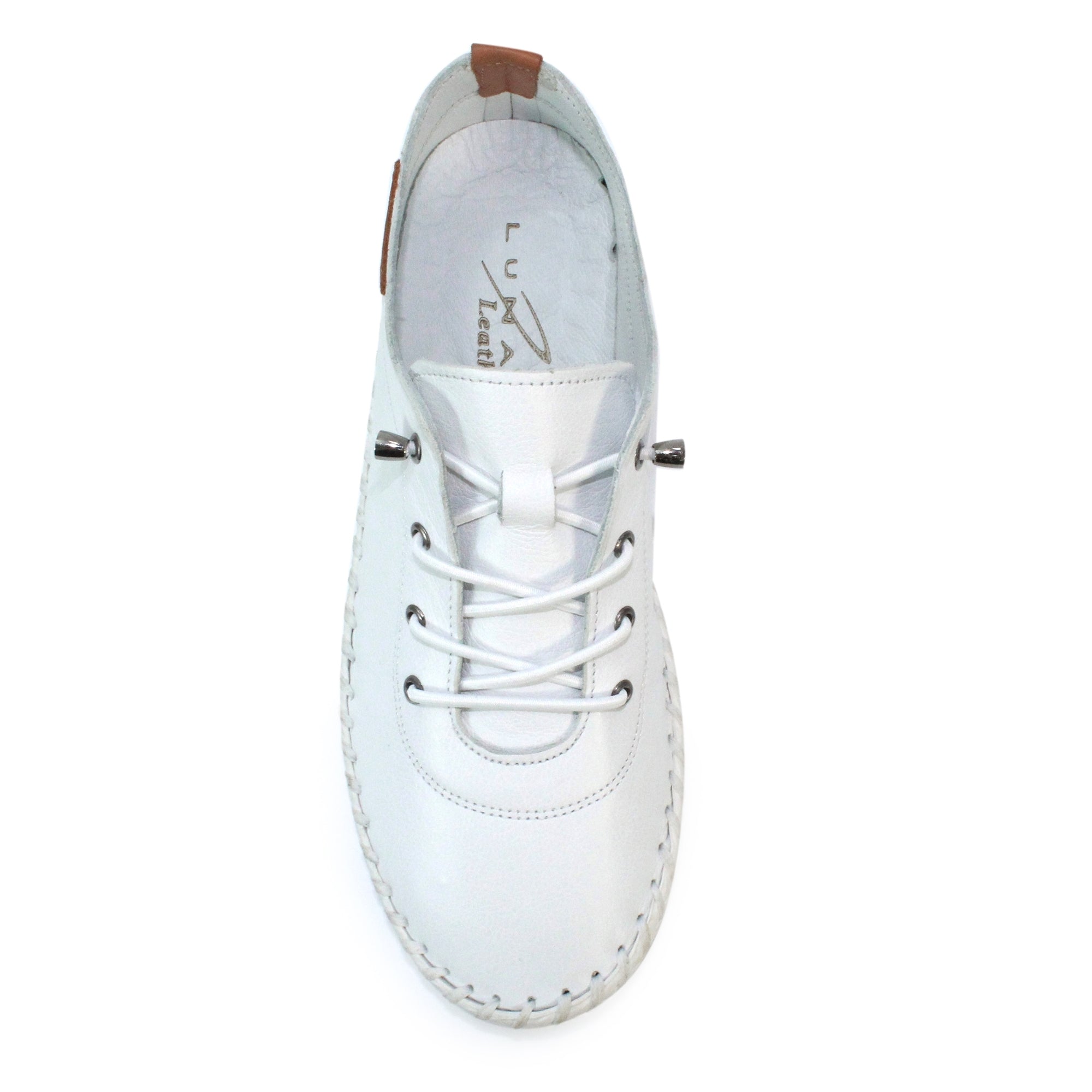 St. Ives White Leather Plimsoll