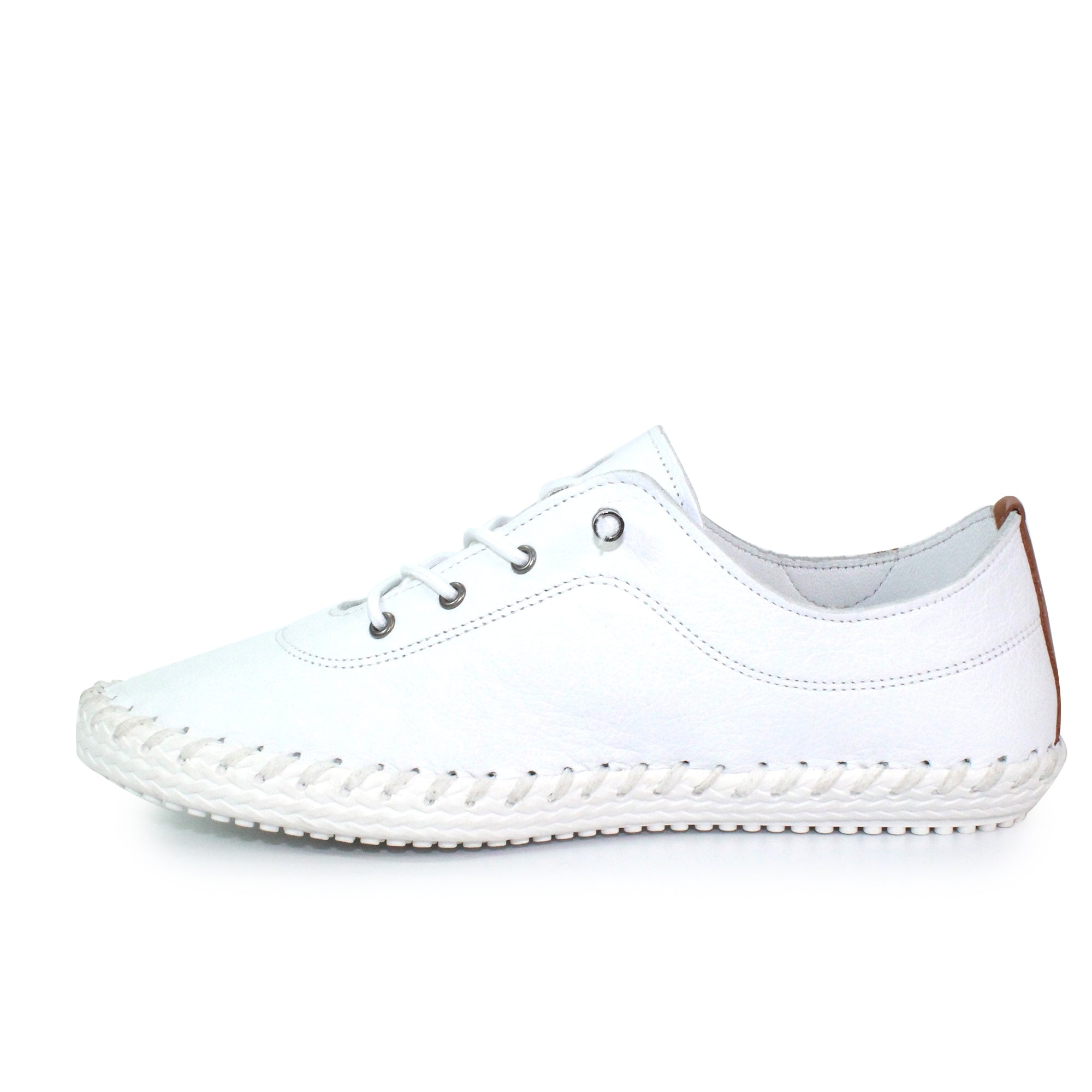 St. Ives White Leather Plimsoll