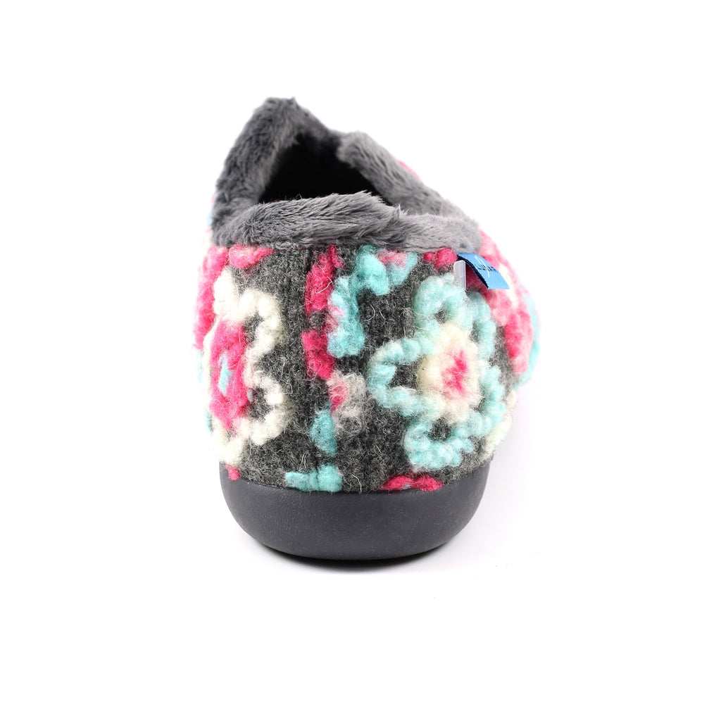 Hippy Grey Flower Full Slipper