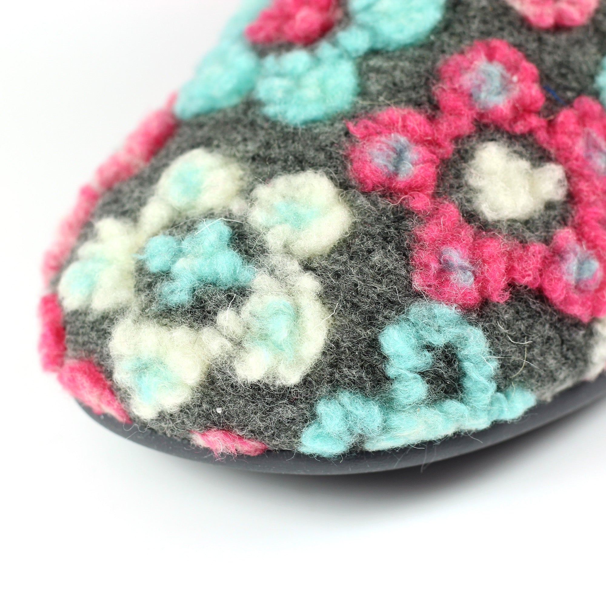 Hippy Grey Flower Full Slipper