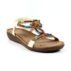 Mariella White Beaded Sandal