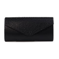 Nara Black Satin Clutch Bag