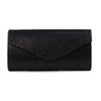 Nara Black Satin Clutch Bag
