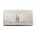 Lyla Silver Satin Clutch Bag