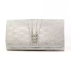 Lyla Silver Satin Clutch Bag