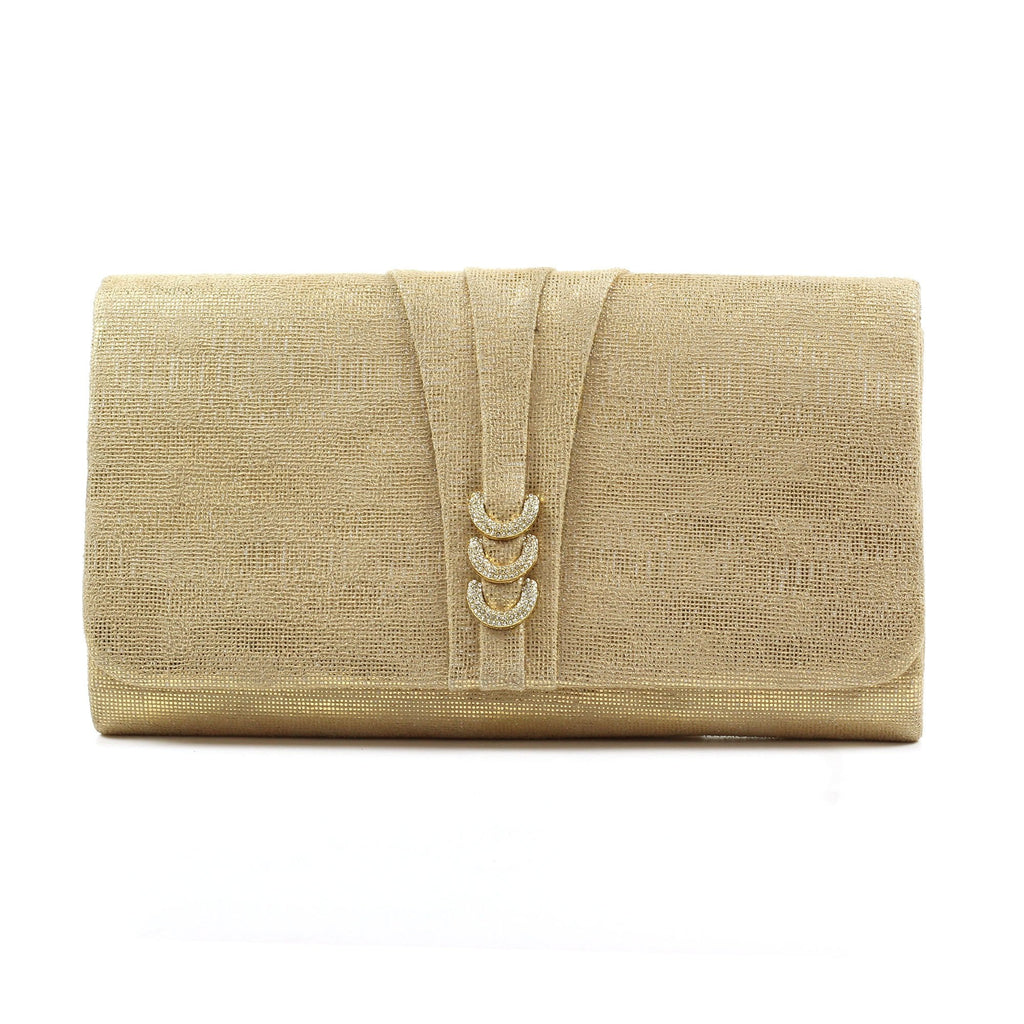Lyla Gold Satin Clutch Bag