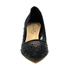 Alisha Black Gemstone Kitten Heel