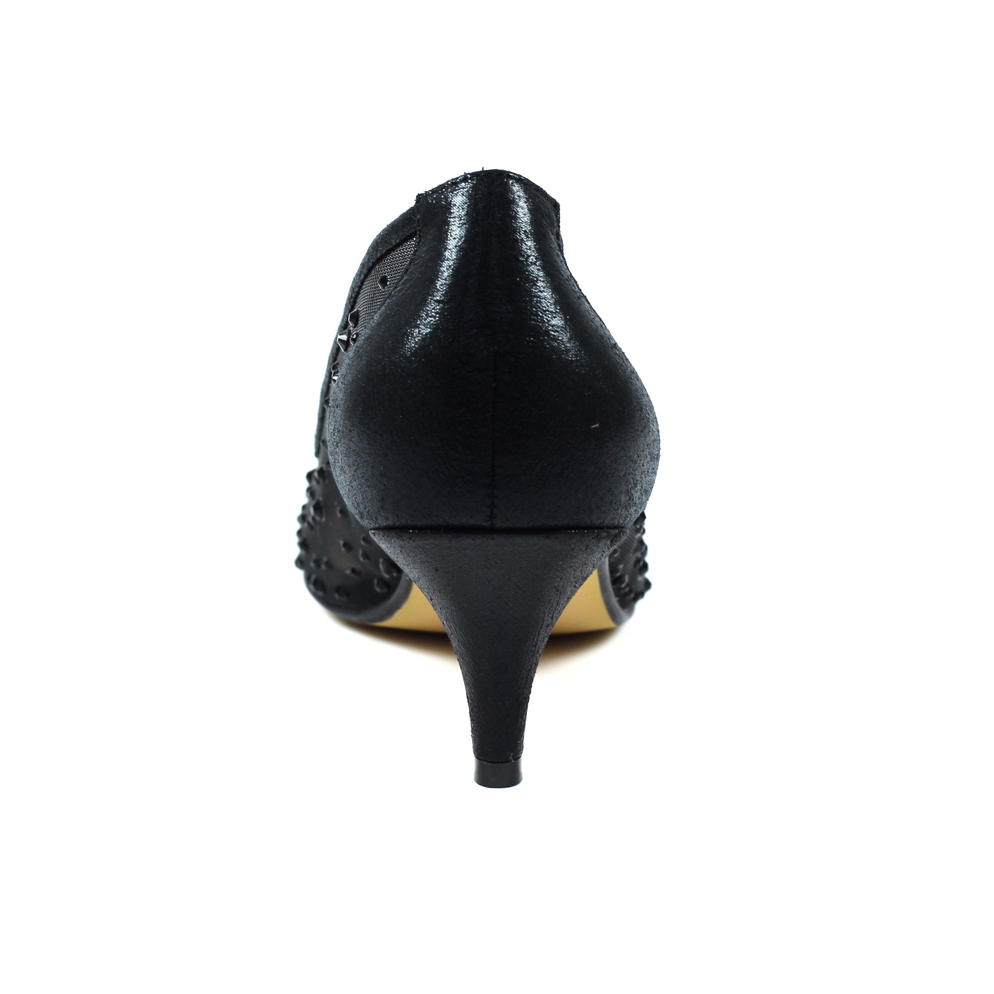 Alisha Black Gemstone Kitten Heel