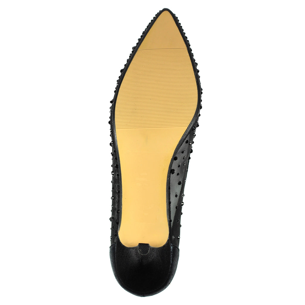 Alisha Black Gemstone Kitten Heel