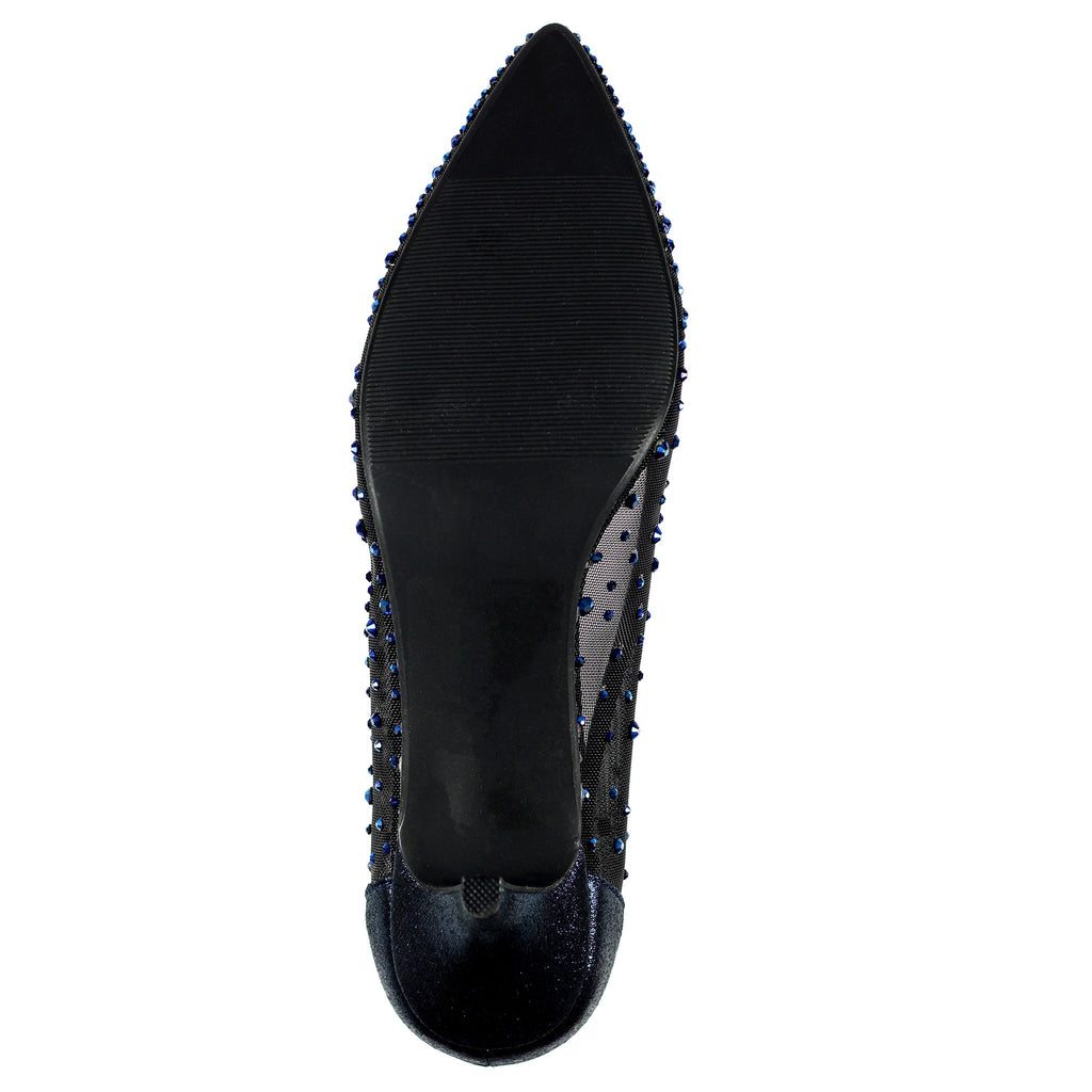 Alisha Navy Gemstone Kitten Heel
