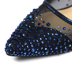 Alisha Navy Gemstone Kitten Heel