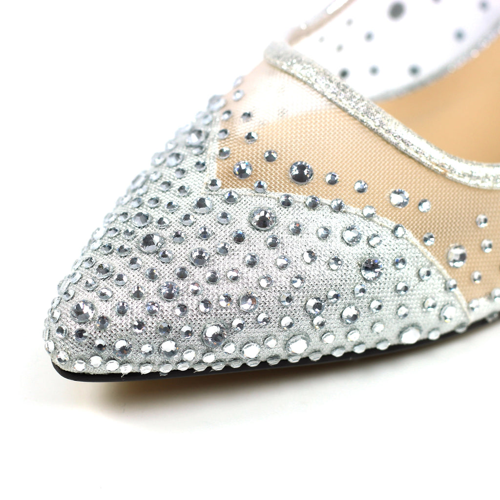 Alisha Silver Gemstone Kitten Heel